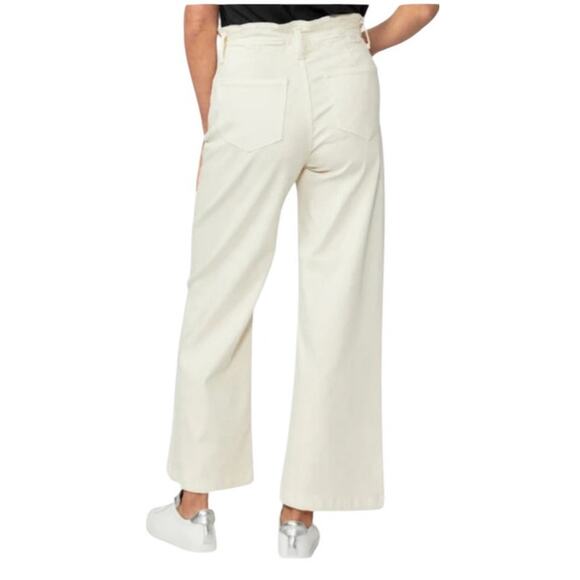 Paige Pants Carly wide leg drawstring beige size 32 - Picture 6 of 6